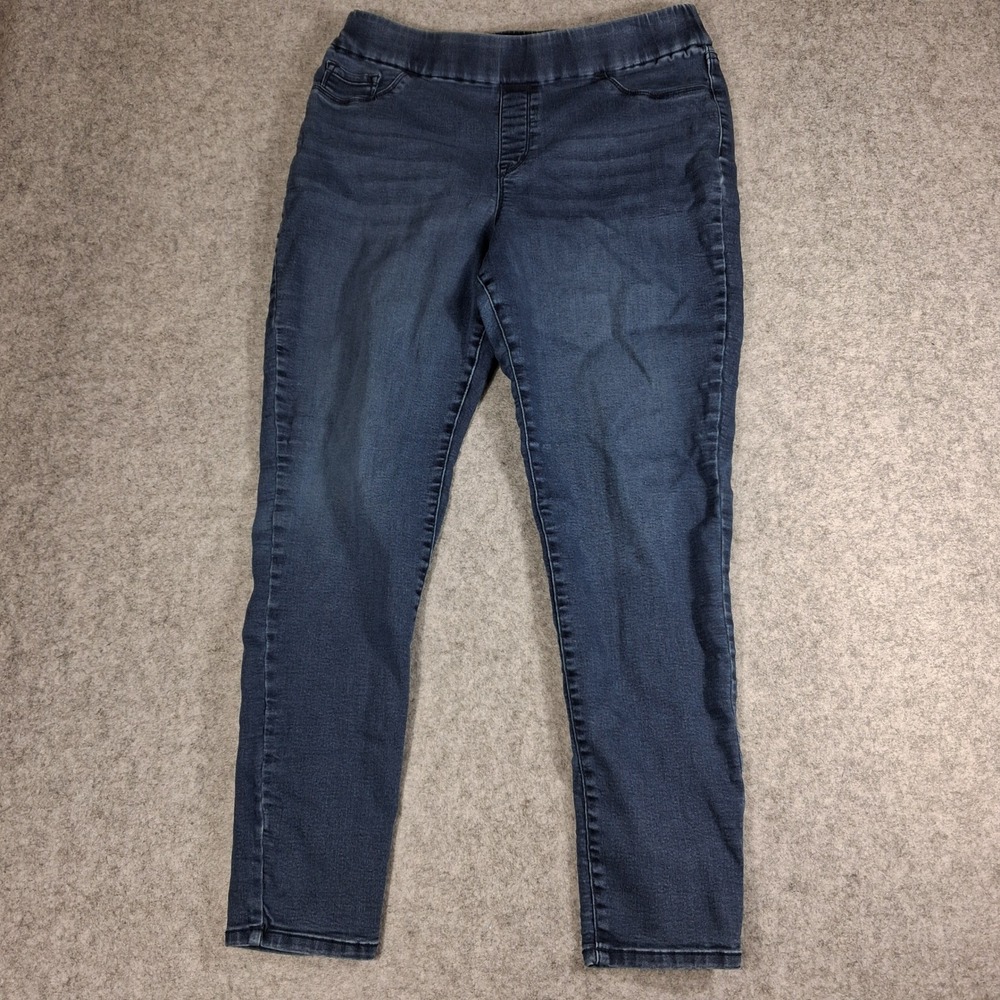 Nine West Super Skinny Jeans‎ Womens 14 Blue Pull On Stretch High Rise Denim
